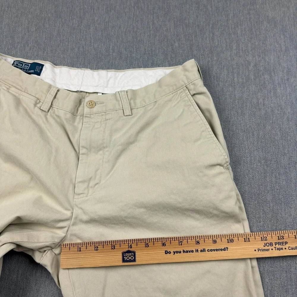 Polo Ralph Lauren Pants Men 34/32 Khaki Preston Classic Chino Trousers‎ Pocket